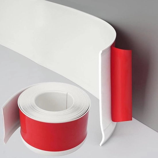 Plint PVC autofixante - 10 cm x 3 m - profilo decorativo flessibile per cucina bagno soggiorno - bianco