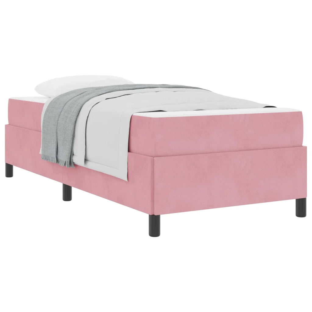 Struttura del letto con materasso Rosa 90 x 190 cm Tessuto 3399035