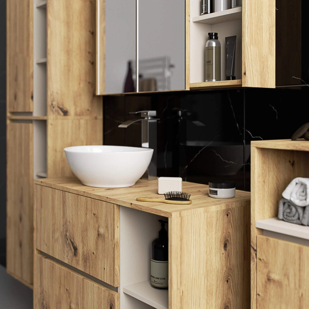 Colonna bagno sospesa VAMI Rovere Artisan, Cashmere 50 cm 2 ante 50x30x170 cm