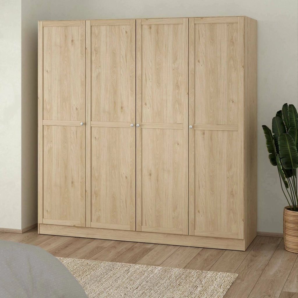Guardaroba grande Presidenti, Mobile camera da letto, Cabina armadio portabiti, Armadio appendiabiti, 196x62 h200 cm, Rovere