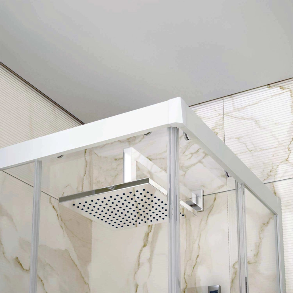 Box Doccia 75x120 CM H 200 Vetro Trasparente Profilo Bianco mod. Lite