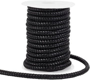 Cordone in Pelle di 10 Metri - Intrecciato a Rete - 8 mm Corda Nera - Per Collane/Accessori - Progetti Fai da Te - Ideale per la Creazione di Cinture - Cordone per Accessori