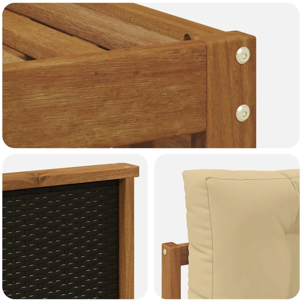 Set di divani da esterno 5 pcs Naturale e Beige Poliestere 3383226