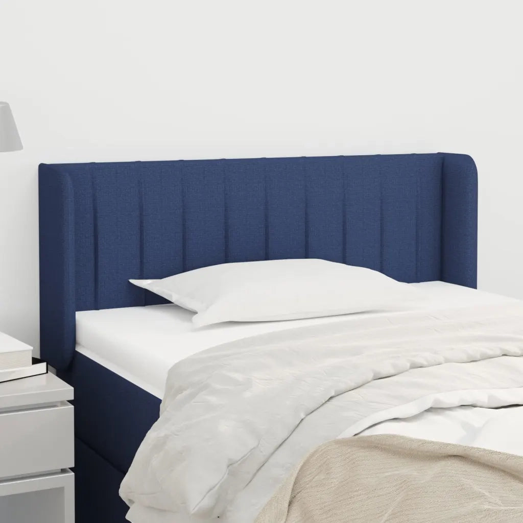 Testiera ad Orecchio-Testata con Orecchie Blu 103x16x78/88cm in Tessuto 258657
