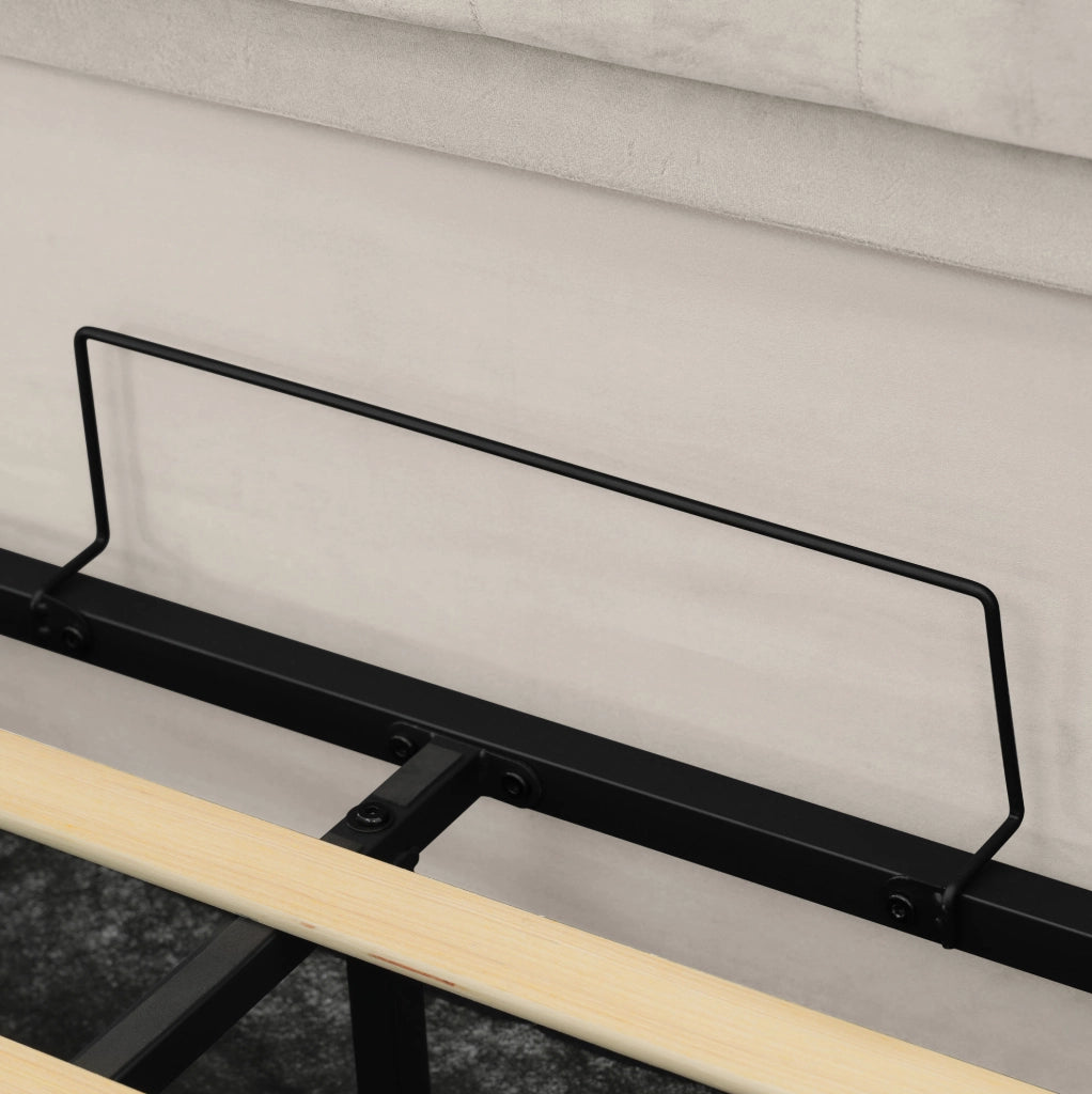 Letto imbottito 90x200 cm con LED, ricarica USB e contenitore idraulico