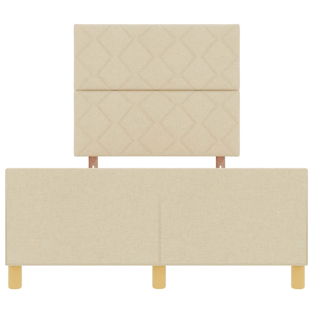Struttura del letto con testiera Crema 120 x 200 cm Tessuto
