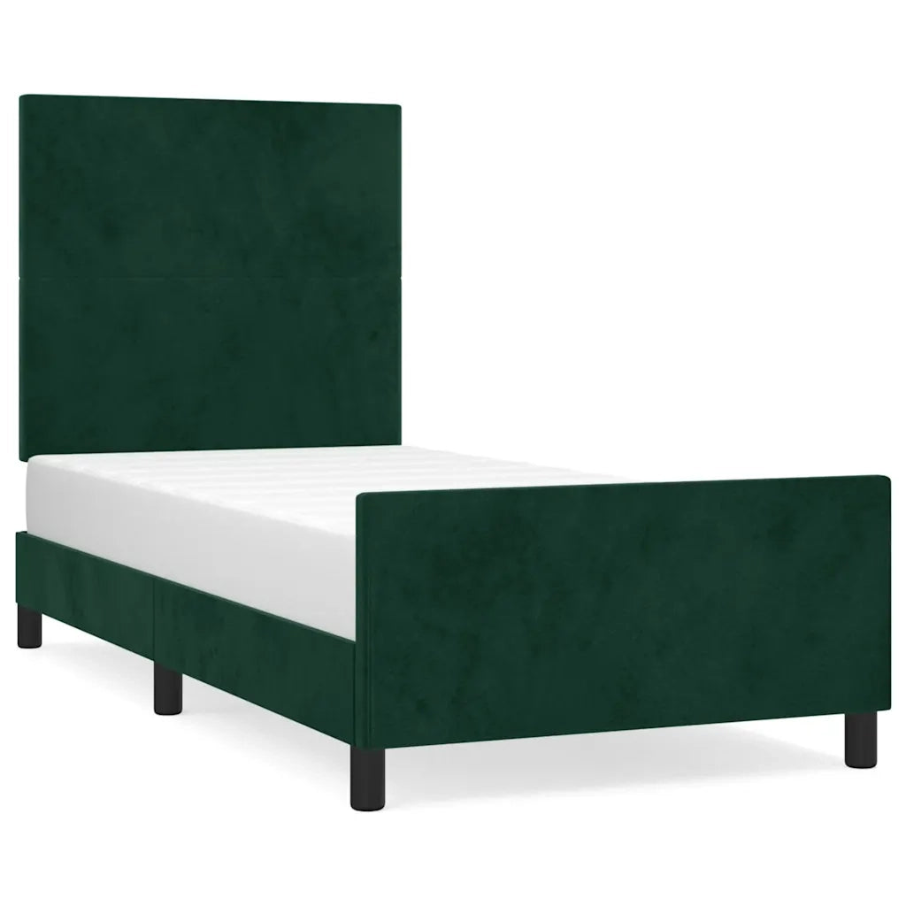 Giroletto senza Materasso Verde Scuro 90x190 cm in Velluto