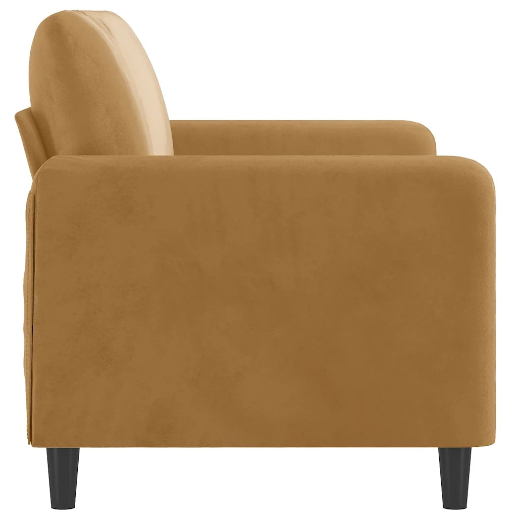 Divano a 2 Posti Marrone 140 cm in Velluto 359449