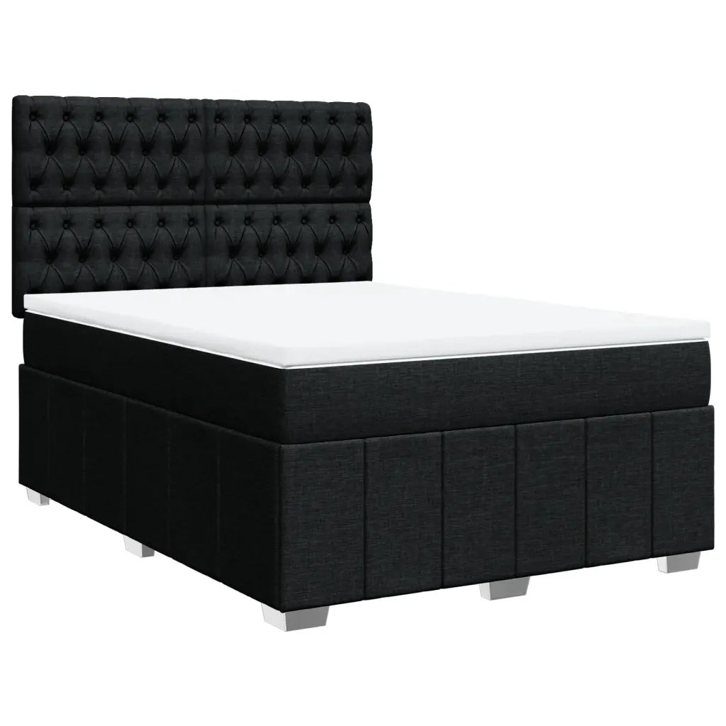 Giroletto a Molle con Materasso Nero 160x200 cm in Tessuto 3291728