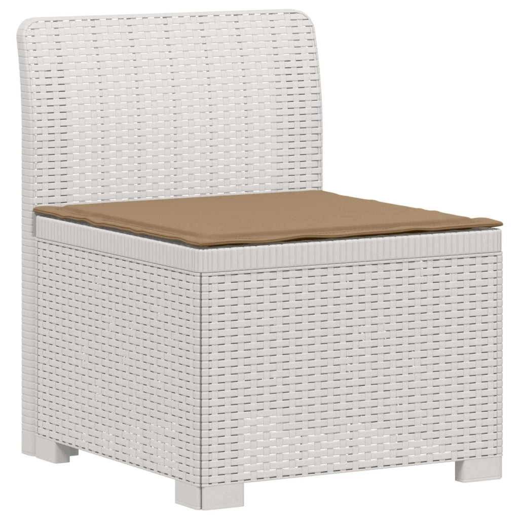 Divano da esterno-Divano da Giardino 3 posti con cuscini in look rattan PP Bianco 755711