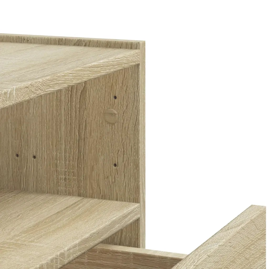 Set di 2 Comodini | Armadio da Notte | Mobiletto da notte a Muro Rovere Sonoma 45x30x35 cm