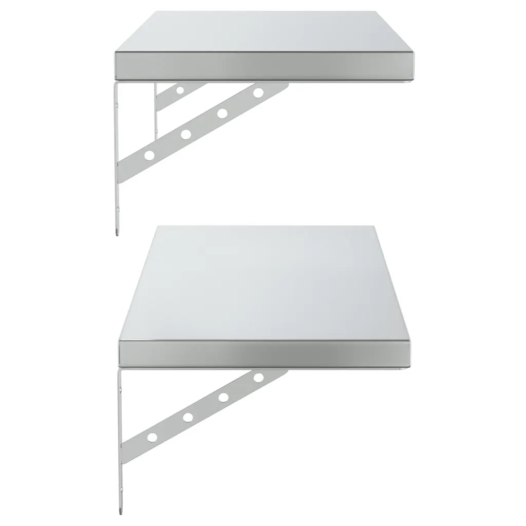 2 pz Mensole a Muro | Scaffale Parete | Ripiano a parete 75x30 cm Argento in Acciaio Inossidabile