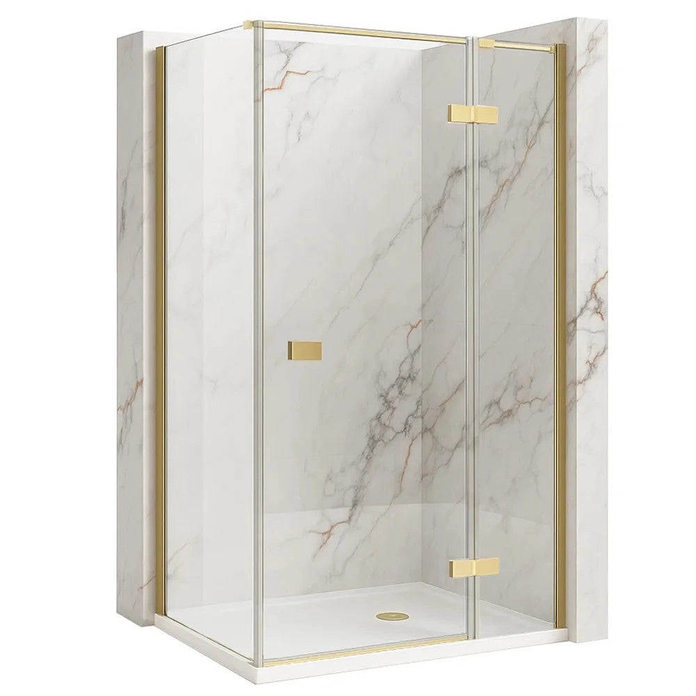 Cabina Doccia Rea Atlas 100x100 Brush Gold destra