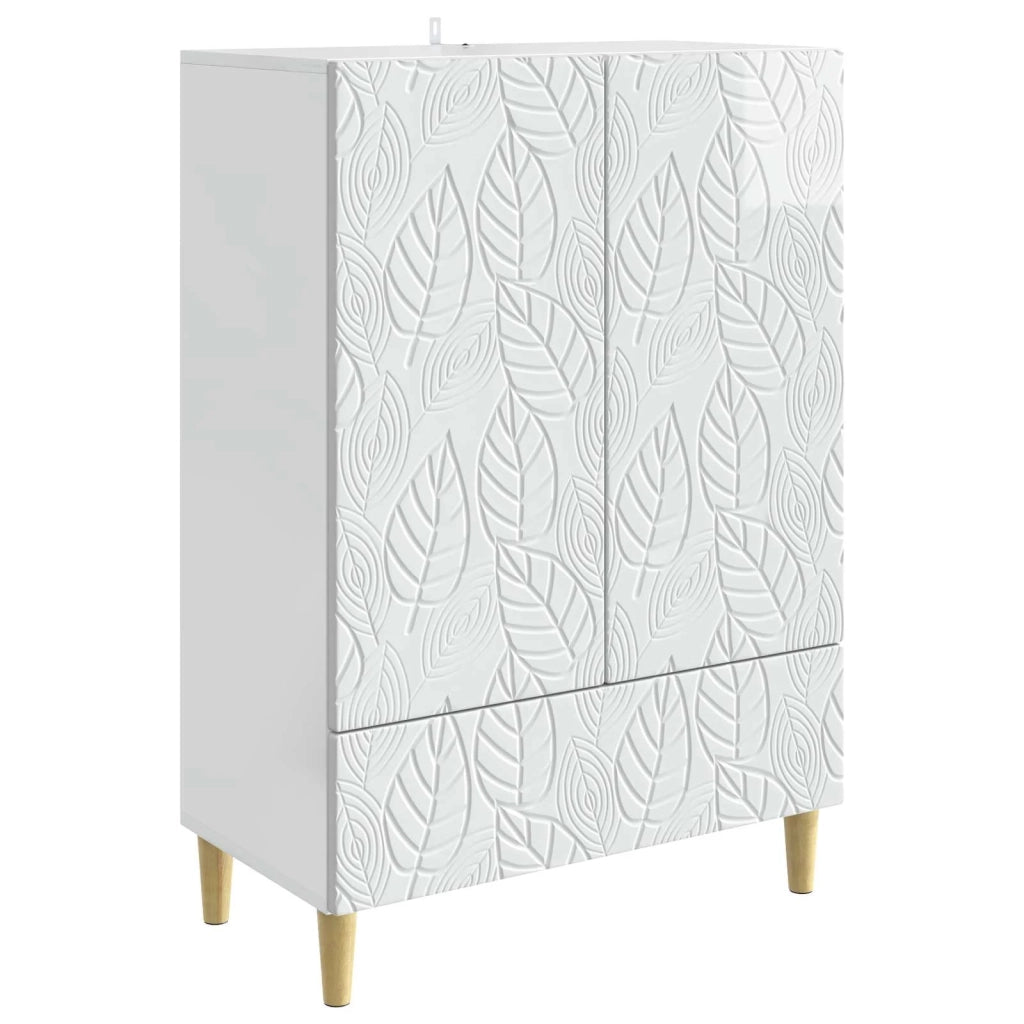 Credenza | Madia | Buffet da pranzo | Armadio da pranzo Bianco Lucido 66 x 34,5 x 95 cm Legno ingegnerizzato