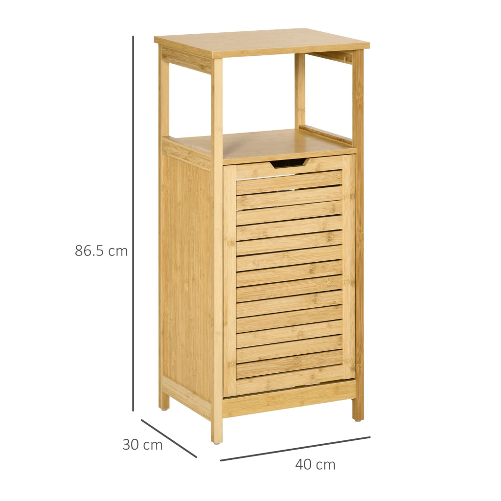 Mobiletto Bagno con Cesto ¨C zephmum ¨C MDF e Bamb¨´ 40x30x86.5cm