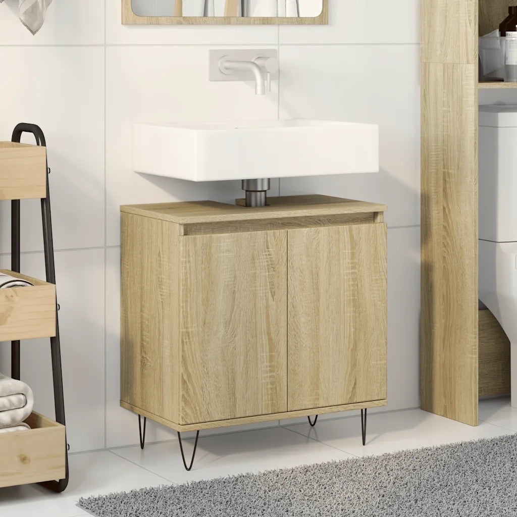 Mobile da Bagno | Armadio da bagno Rovere Sonoma 58x33x60 cm in Legno Multistrato
