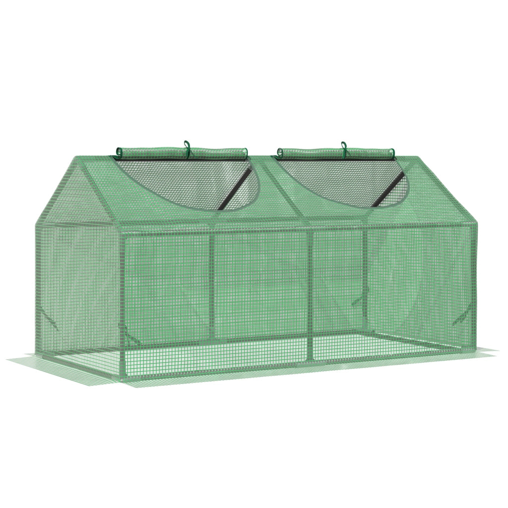 Serra da Giardino con 2 Finestre ¨C Xylo ¨C 120x60x60 cm Acciaio e PE 140g/©O Verde