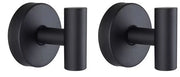 Hanger per doccia - Hanger riciclabile per asciugamani, kimoni e loofah in bagno - Da fissare in cucina, su pareti e superfici, modello a foro (2 pezzi - nero)