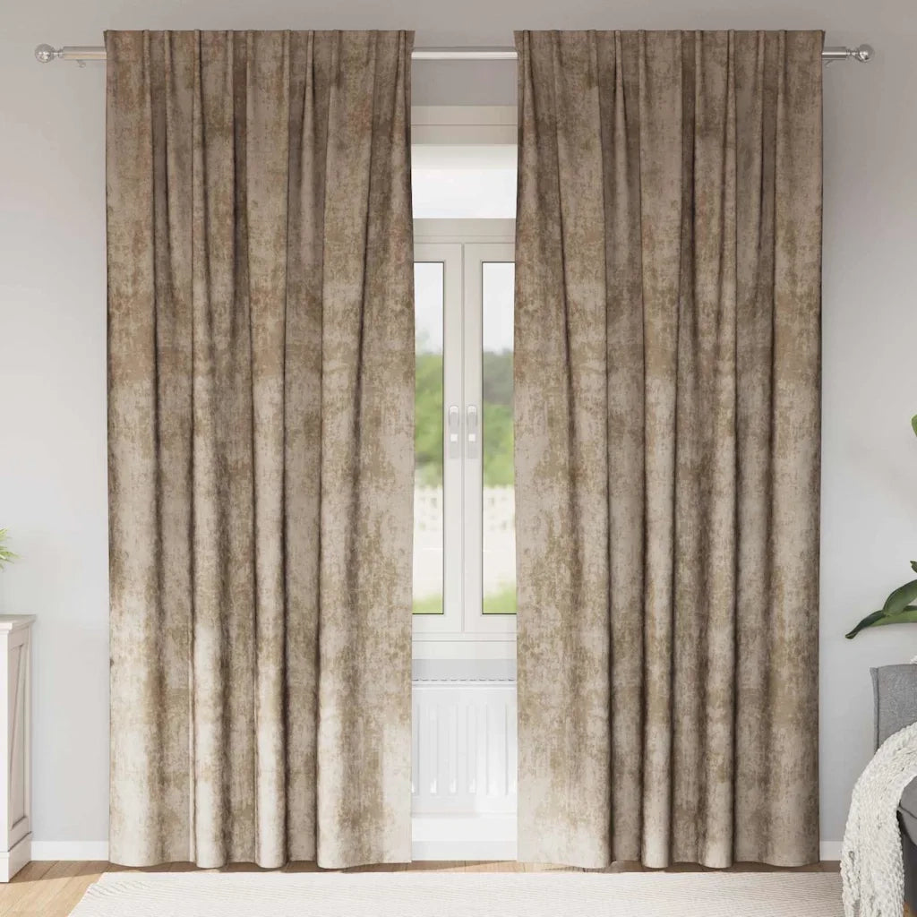 Tende in Velluto con tende 2 pcs Champagne 225 x 140 cm Velluto 4107710