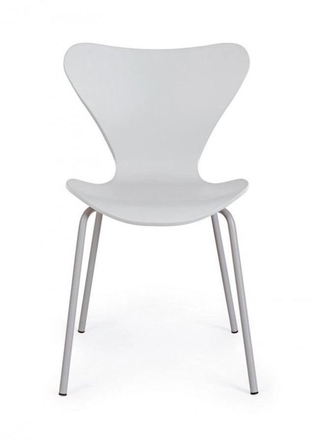 Set 4 Sedie 50x49,5x82 cm in Plastica Grigio Chiaro