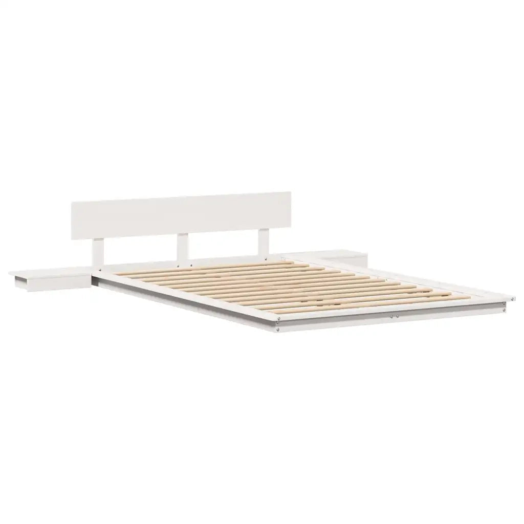 Letto matrimoniale | Letto per adulti | Struttura del letto Bianco 120 x 200 cm legno