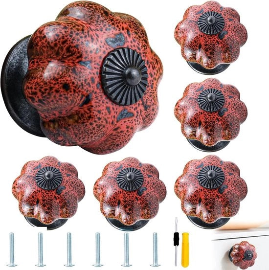 Maniglie decorative a fiori - 6 pezzi - adatte per armadi e cassetti