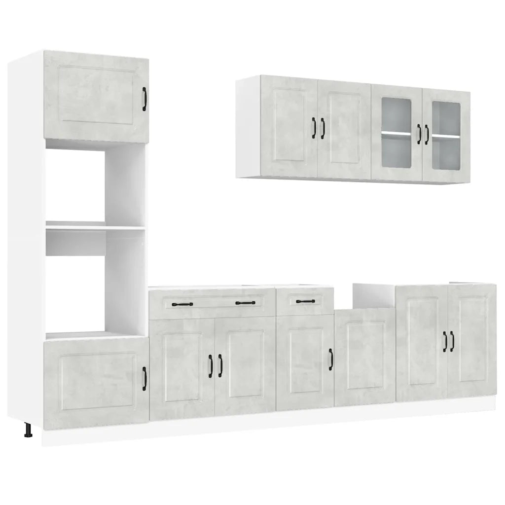 Set Mobili da Cucina 7 pz Kalmar Grigio Cemento in Truciolato 3314735