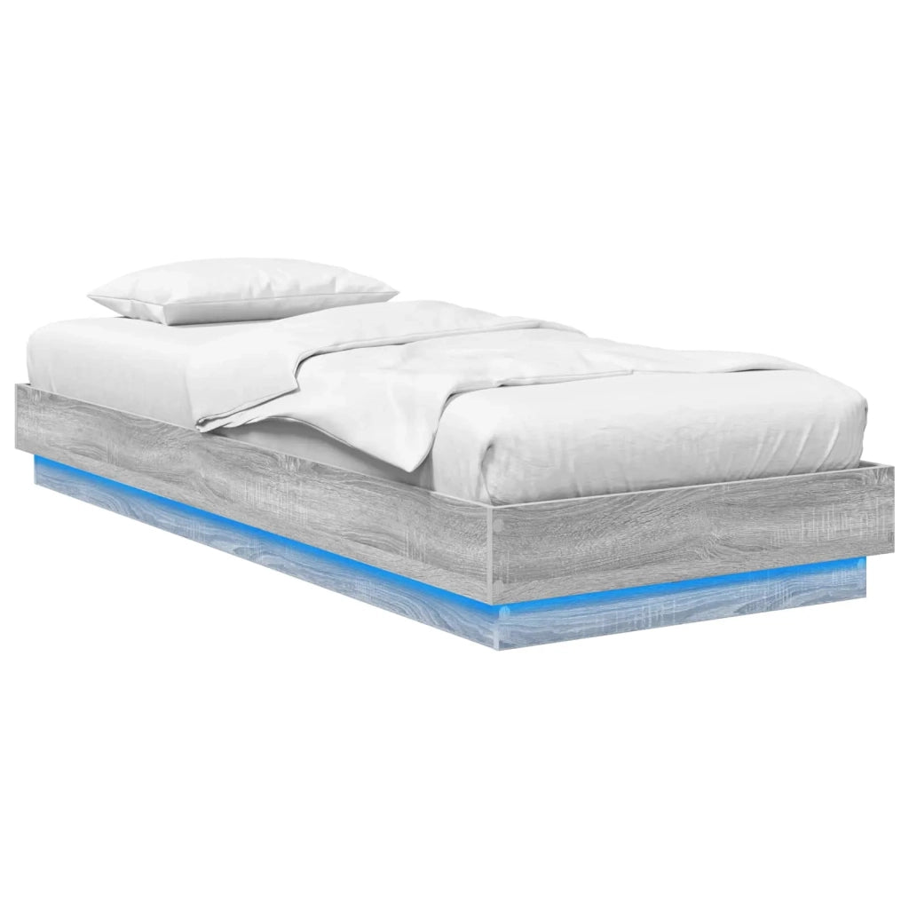 Letto con LED Sonoma grigio 80 x 200 cm Legno ingegnerizzato 8009007