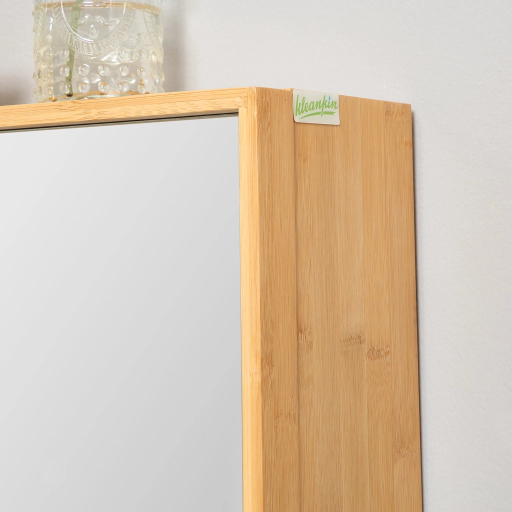 ARMADIO SPECCHIERA DA BAGNO 65,2x14x50 cm Bambù Naturale