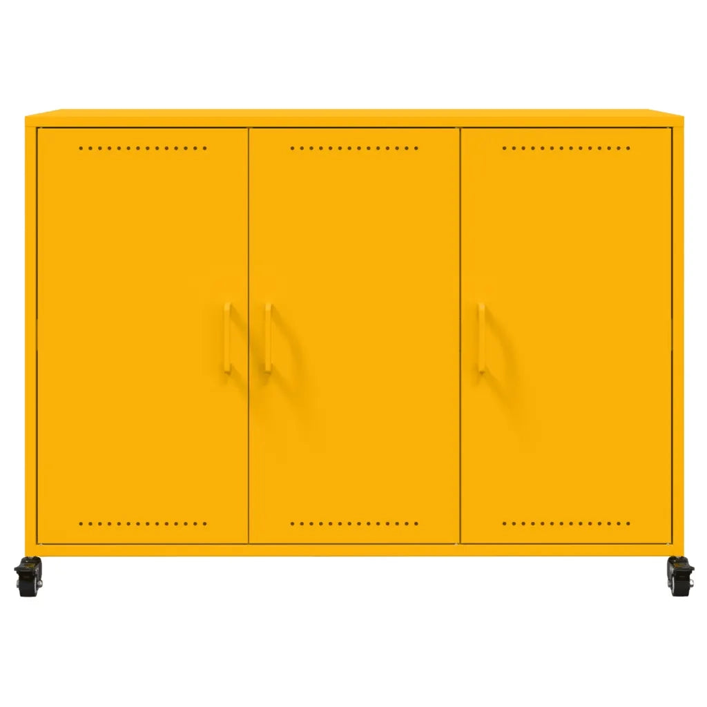 Credenza-Buffet-Armadio da cucina Giallo Senape 100,5x39x72 cm in Acciaio
