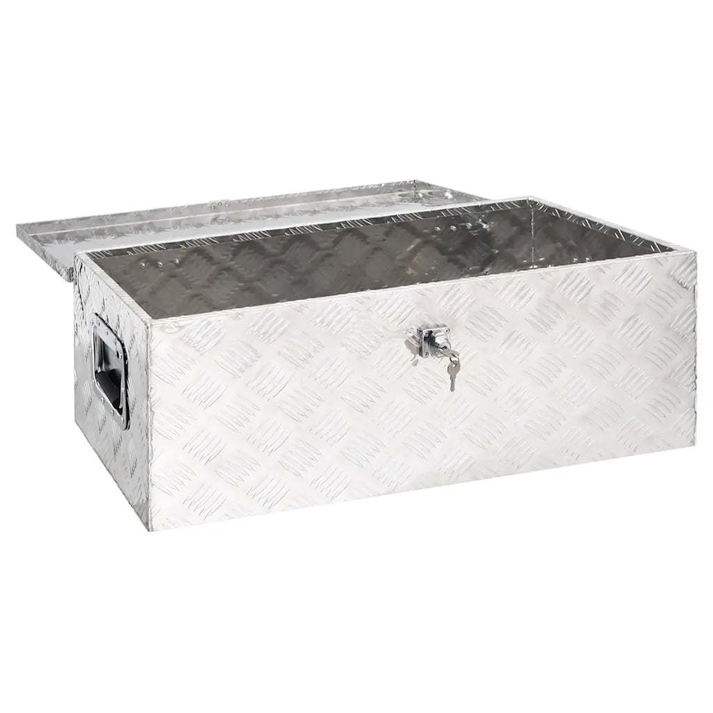 Contenitore Portaoggetti Argento 80x39x30 cm in Alluminio CFW3191435