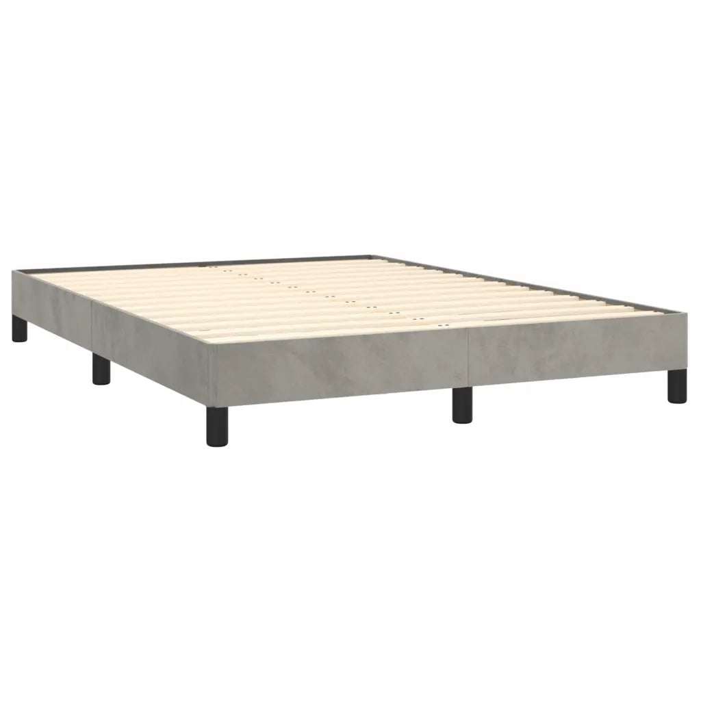 Giroletto senza Materasso-Struttura Letto Grigio Chiaro 140x200 cm Velluto 539631