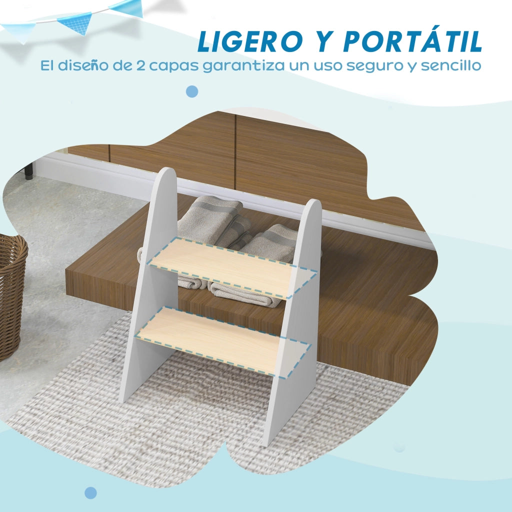 Scala a 2 Gradini per Bambini ¨C zephmum ¨C Bianco