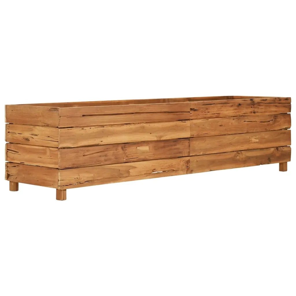 Letto Rialzato 150x40x38 cm Legno di Teak di Recupero e Acciaio 47423