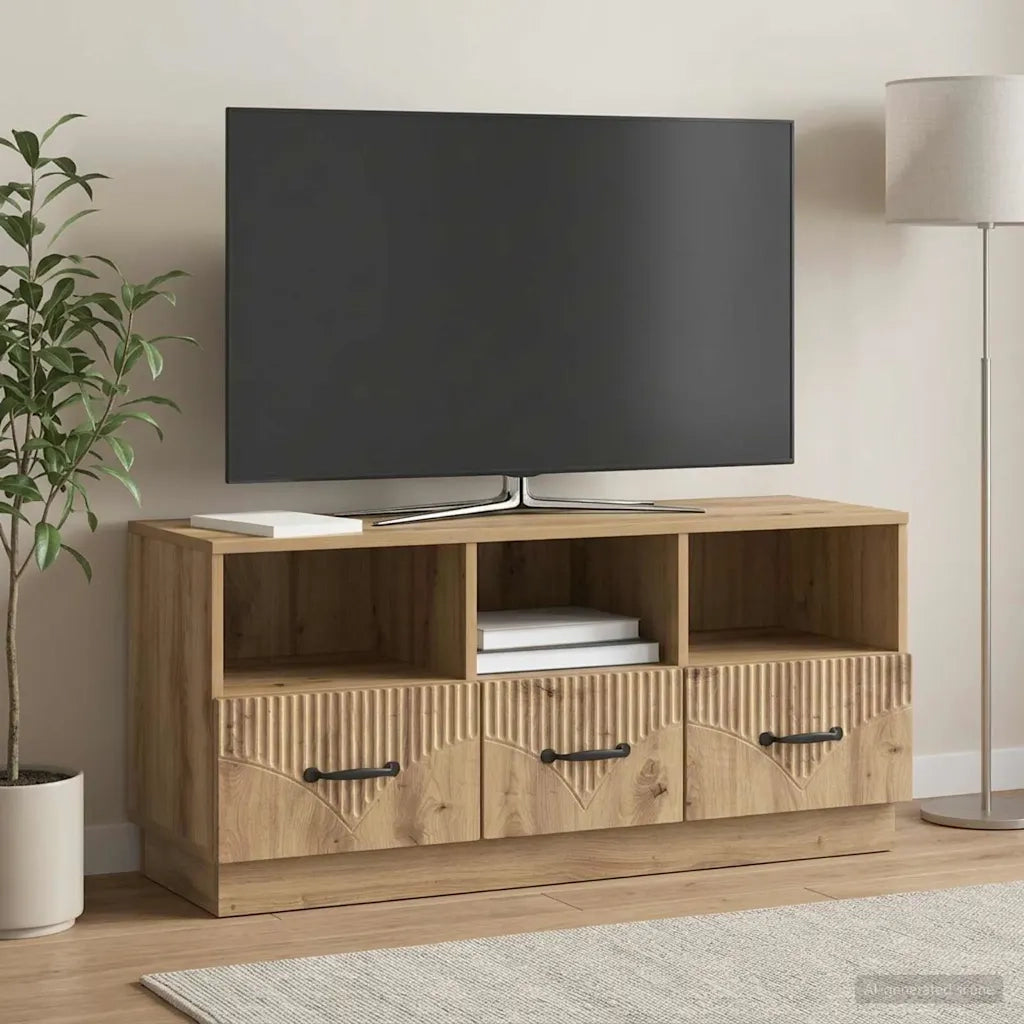 Mobile TV con cassetto Rovere Artigianale 102 x 34,5 x 47 cm 895374