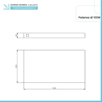 Scaldasalviette elettrico H-Pad 50 cm asfalto lucido 100W in ceramica
