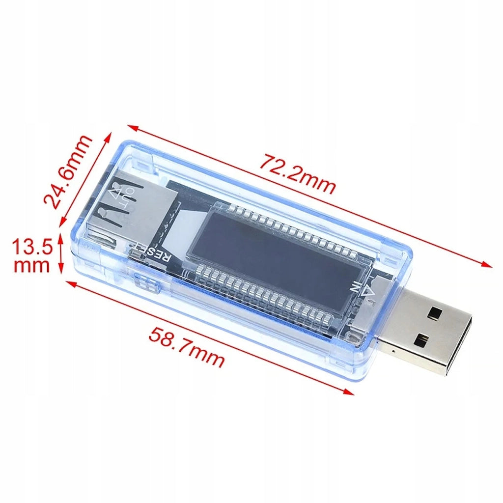 Tester USB Voltamperometro KEWEISI KWS-V20 – Alta Precisione, Display LCD | Misura 4V-20V, 0A-3A
