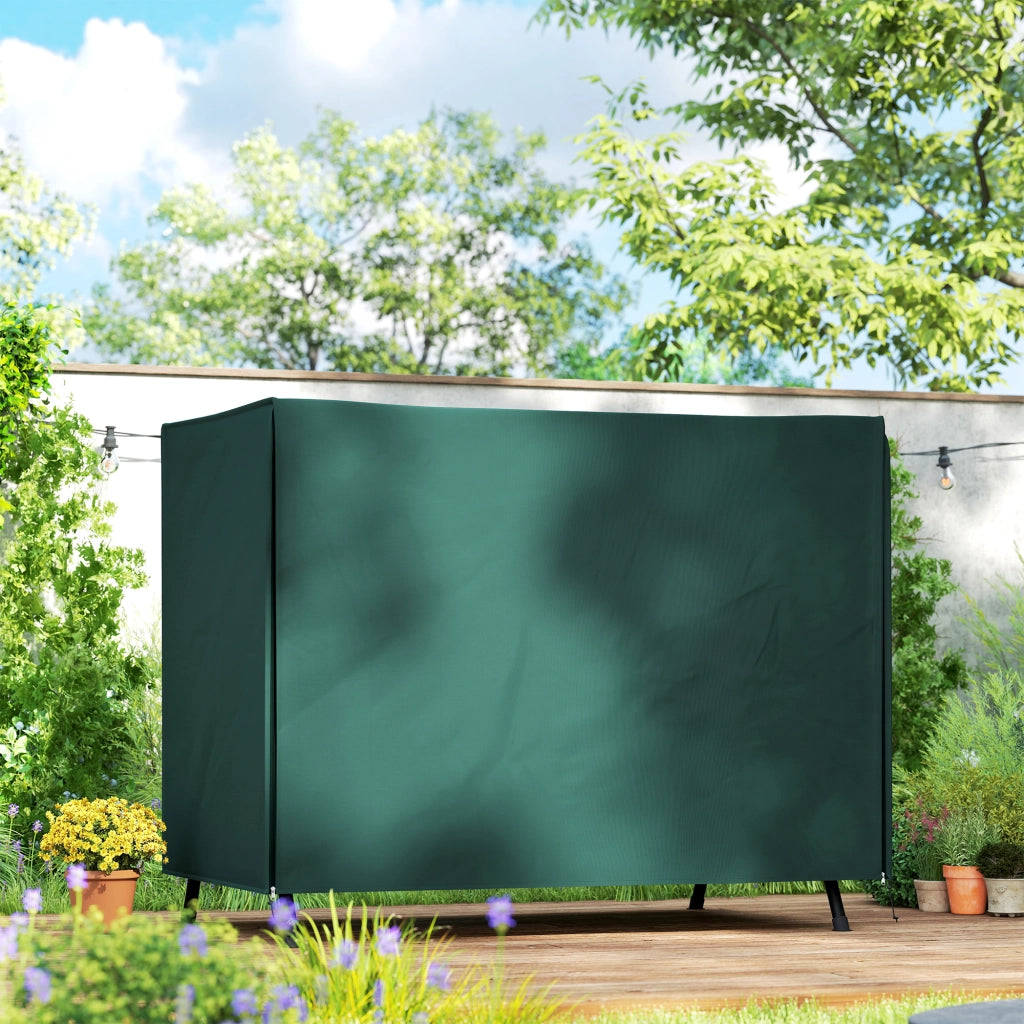 Poltrona a dondolo da giardino ¨C Minimal ¨C Verde scuro polyrattan 205x124x164 cm