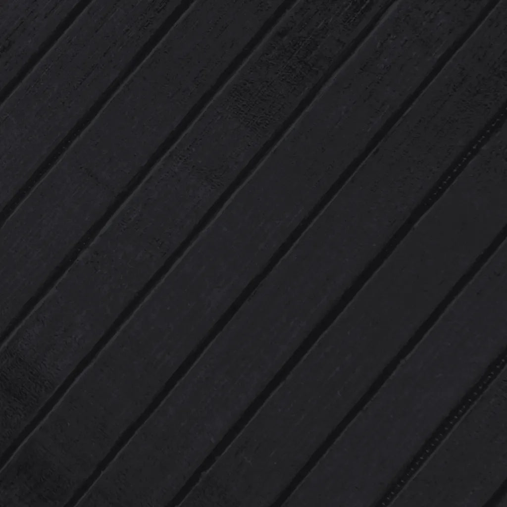 Tappeto Rotondo Nero 60 cm in Bambù 376972