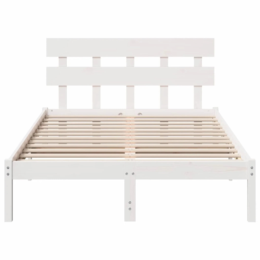 Letto matrimoniale | Letto per adulti | Struttura del letto Bianco 120 x 200 cm Legno massello di pino