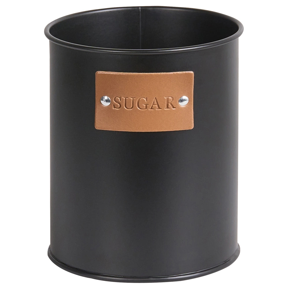 Set da 4 pezzi composto da portapane e contenitori in metallo nero Portapane 30 x 17 x 17 cm Contenitori per tè, caffè e zucchero Conservazione degli alimenti Cucina moderna