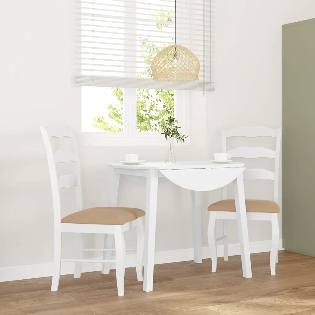 Sedie da Pranzo con Cuscini 2 pz | Sedie da cucina Bianco Legno Massello di Hevea