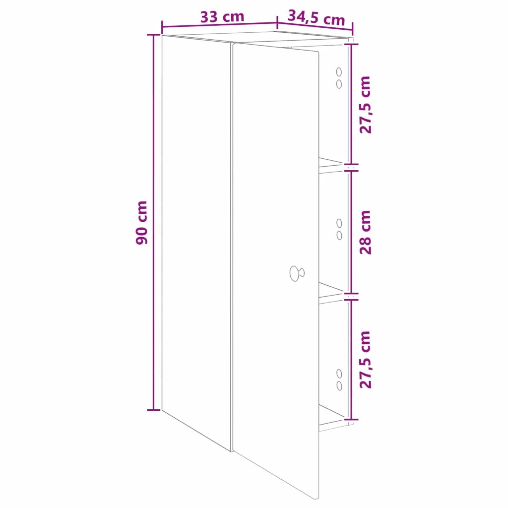 Mobiletto a muro 33 x 34,5 x 90 cm Legno ingegnerizzato 899101