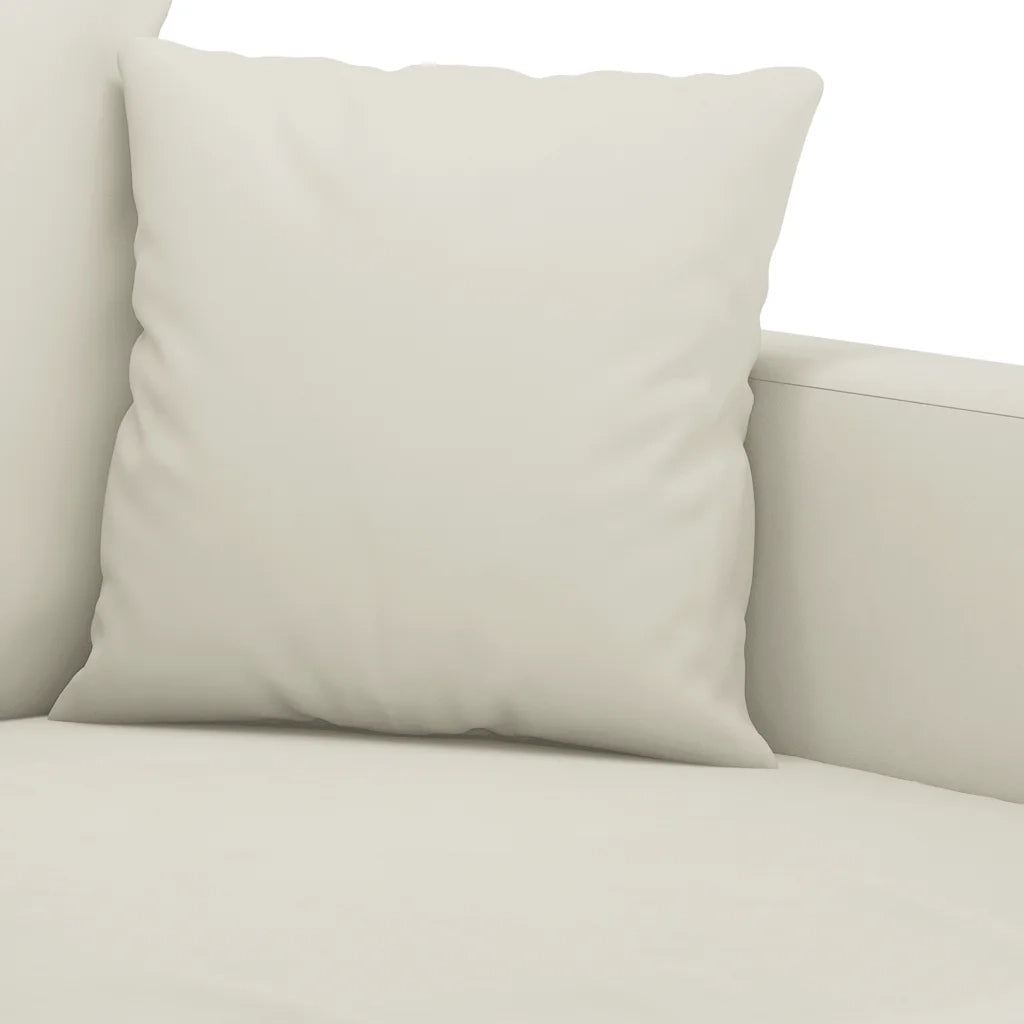 Set di Divani 3 pz con Cuscini Crema in Velluto