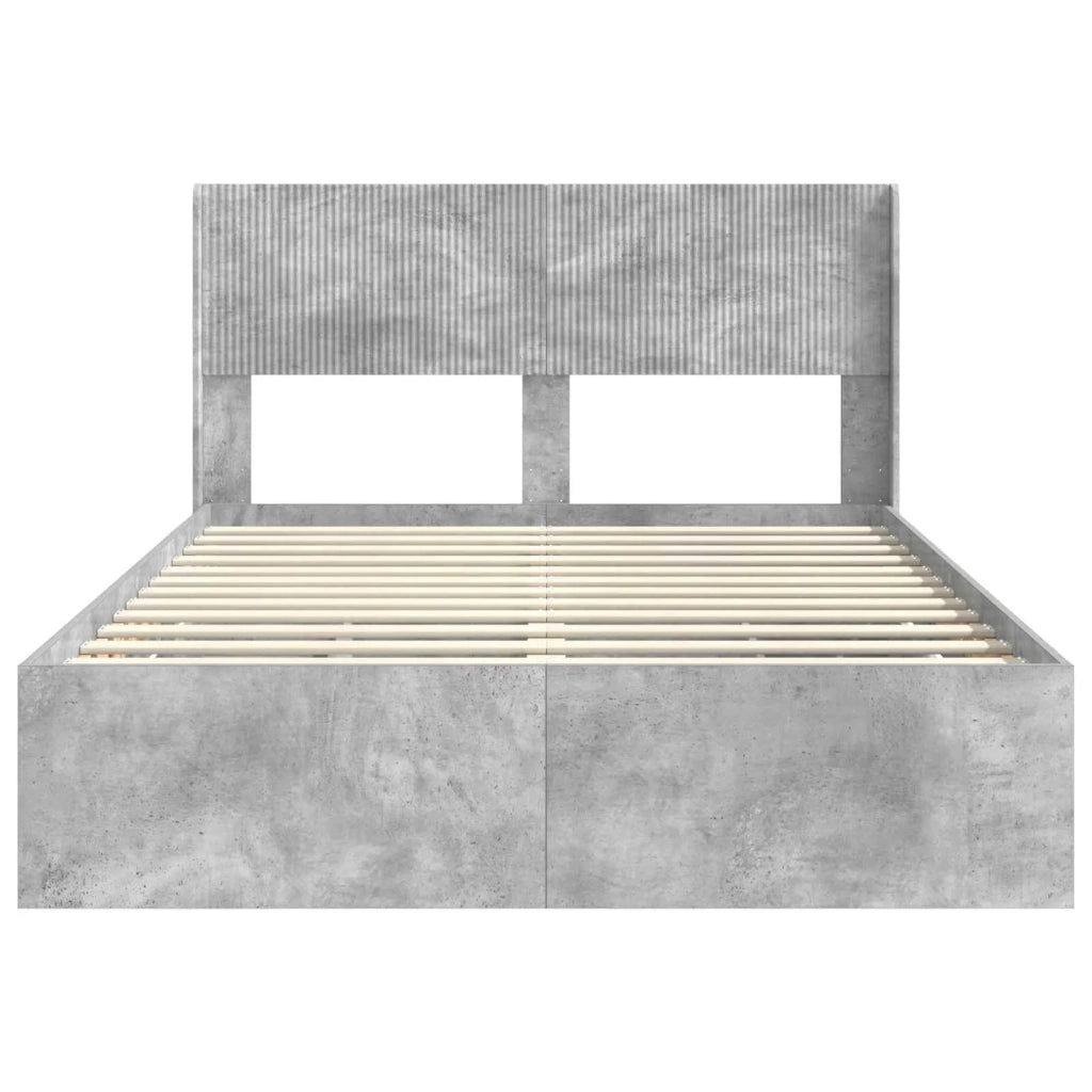 Struttura del letto con stoccaggio e testata Grigio Cemento 3414314