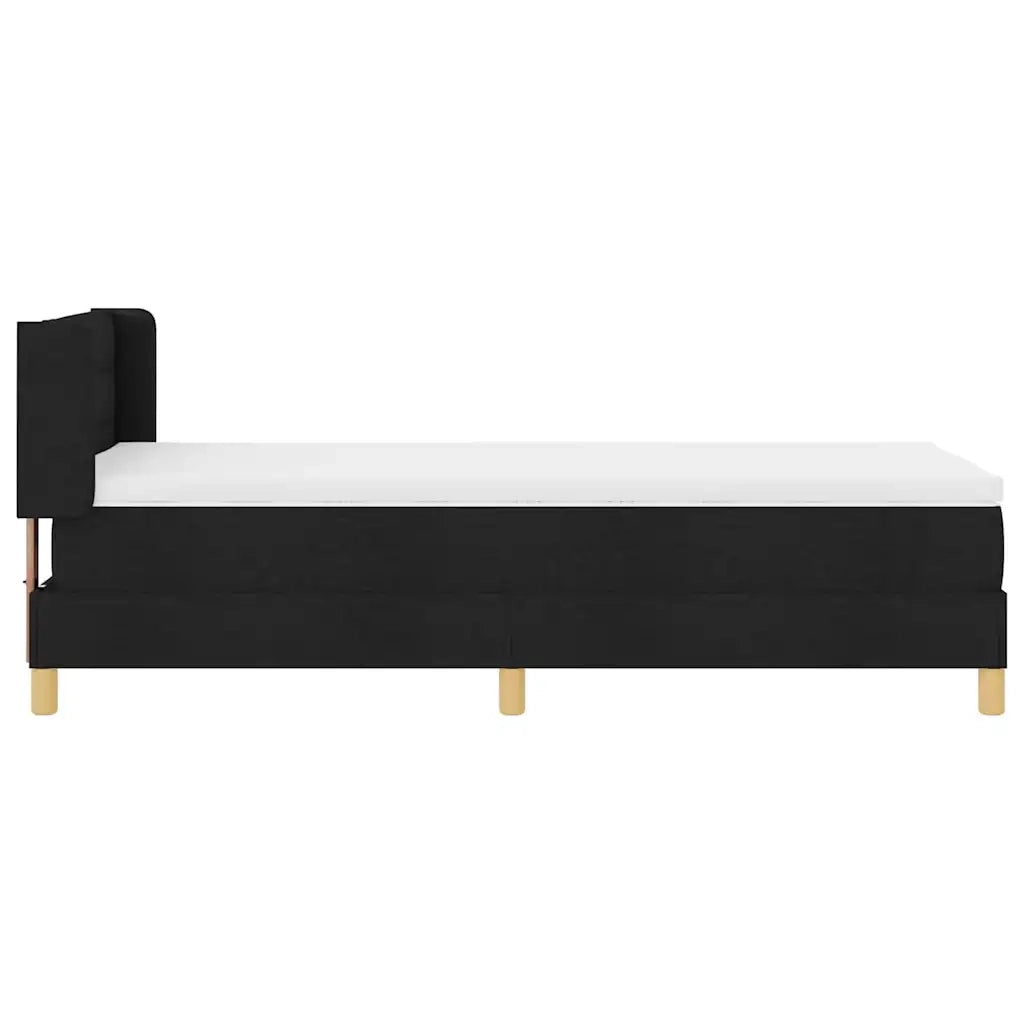 Letto a molle con materasso-Struttura Letto con Materasso Nero 200 x 90 cm Poliestere 595268
