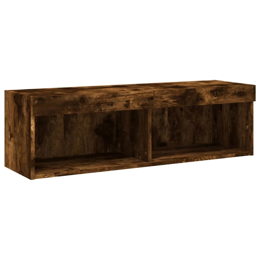 Mobile TV multimediale scaffale TV credenza mobile TV sala da pranzo soggiorno camera da letto con illuminazione a LED 5 pezzi rovere affumicato legno ingegnerizzato marrone 02_0029405