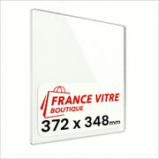 372 x 348 x 4 mm - Vetro per stufa a legna - vetro camino di ricambio - vetro per caminetto resistente al fuoco - France Vitre