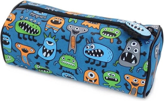 Borsa di matite per bambini con mostri blu caduti - Borsa di matite per il ritorno a scuola - Borsa di matite a forma di calza per bambini con mostri extraterrestri