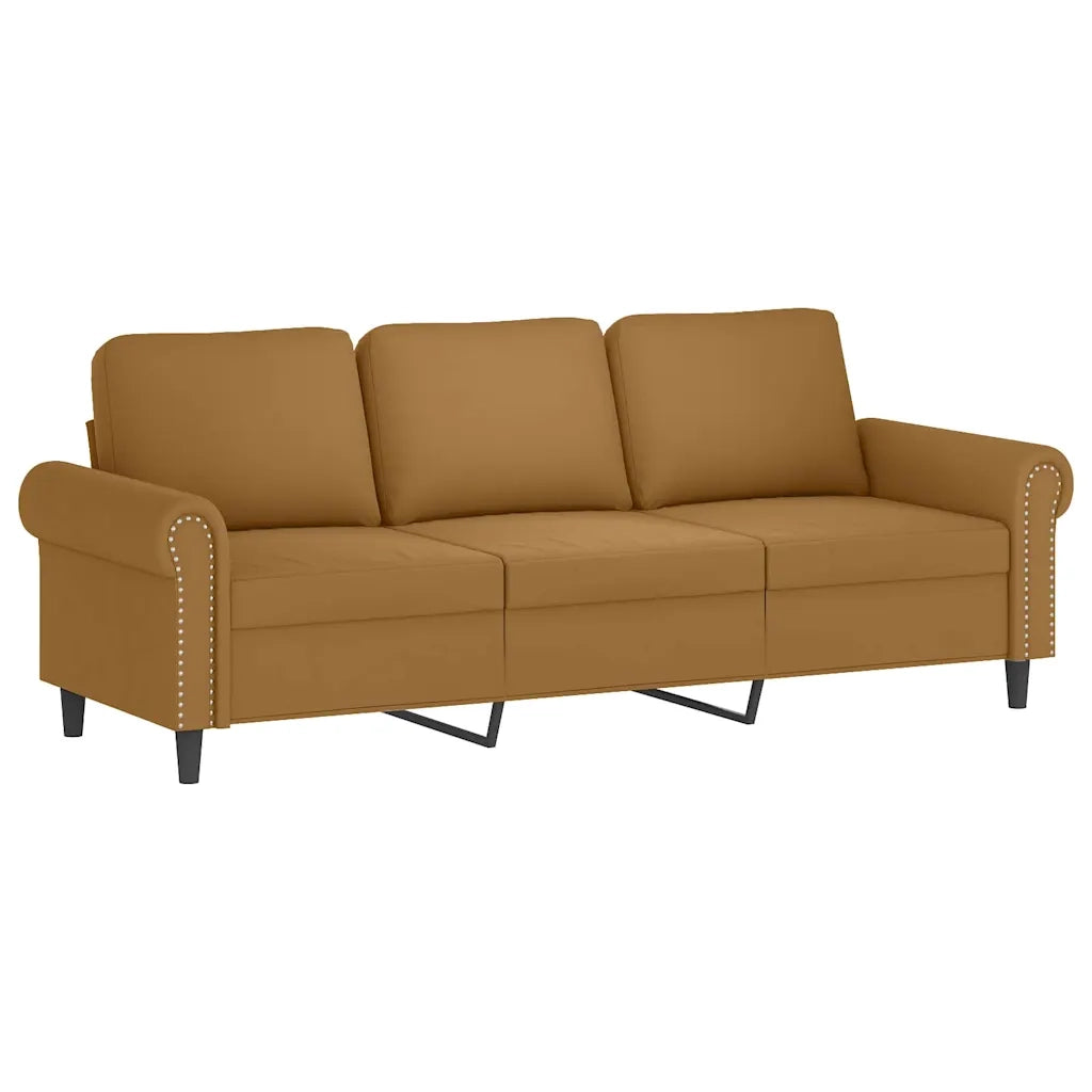 Set di Divani 4 pz con Cuscini Marrone in Velluto